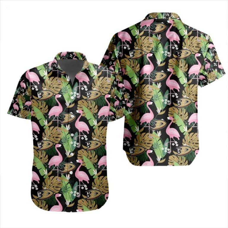 NHL Anaheim Ducks Hawaiian Shirt Tropical Flamingo All Over Print