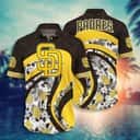 MLB San Diego Padres Hawaiian Shirt Tropical Flower Pattern MLB San Diego Padres Hawaiian Shirt Tropical Flower Pattern