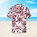 Dr Pepper Beer Hawaiian Shirt Tropical Flower Pattern On White Theme Dr Pepper Beer Hawaiian Shirt Tropical Flower Pattern On White Theme