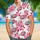 White Aloha Dr Pepper Beer Hawaiian Shirt Tropical Flower Pattern