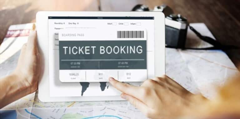 booking ticket online flight travel
