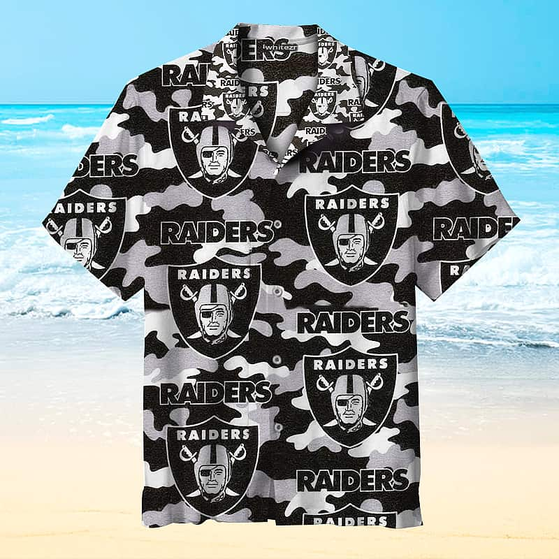 Camo Pattern NFL Las Vegas Raiders Hawaiian Shirt Summer Beach Gift