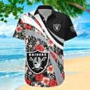 NFL Las Vegas Raiders Hawaiian Shirt Hibiscus Flower Pattern NFL Las Vegas Raiders Hawaiian Shirt Hibiscus Flower Pattern