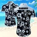 Las Vegas Raiders Hawaiian Shirt Hibiscus Flower Pattern All Over Print Las Vegas Raiders Hawaiian Shirt Hibiscus Flower Pattern All Over Print