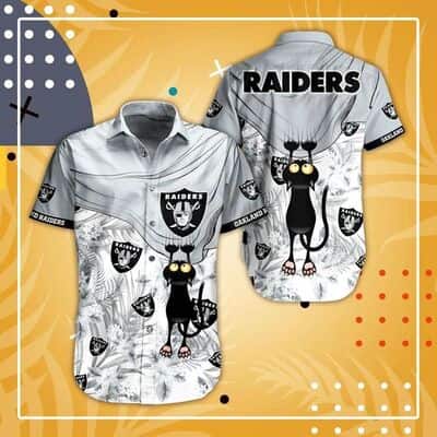 Black Cat NFL Las Vegas Raiders Hawaiian Shirt Beach Vacation Gift