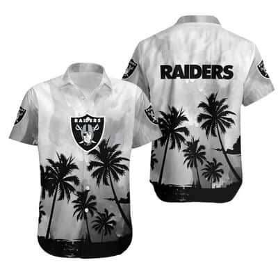 Vintage Las Vegas Raiders Hawaiian Shirt Coconut Tree Pattern