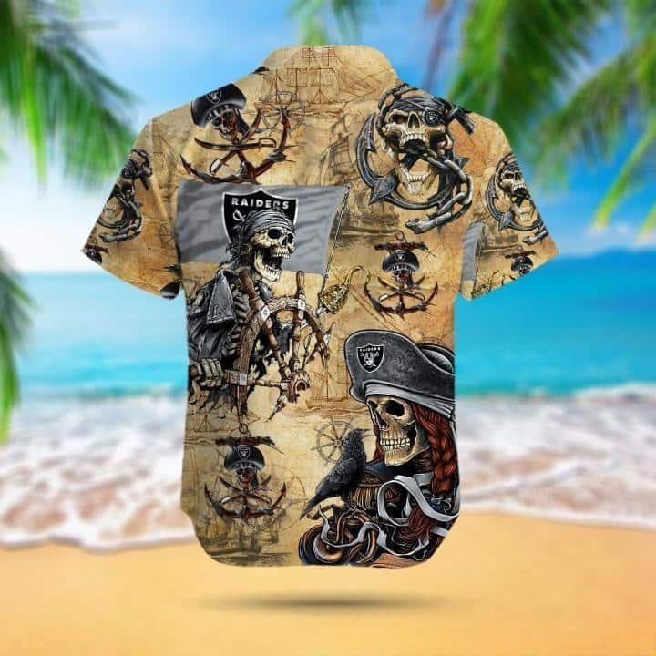 Las Vegas Raiders Hawaiian Shirt Pirates Skull Best Beach Gift Las Vegas Raiders Hawaiian Shirt Pirates Skull Best Beach Gift