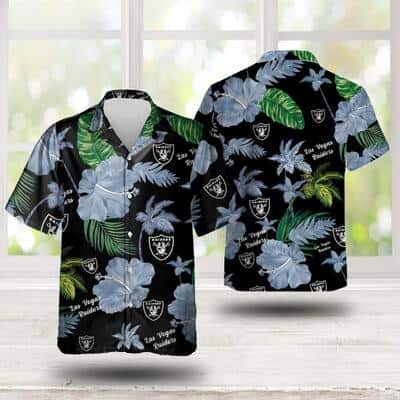 Las Vegas Raiders Hawaiian Shirt Hibiscus Flower All Over Print