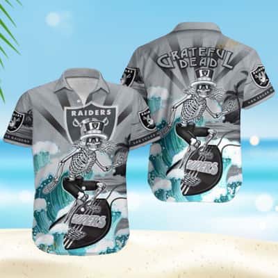 NFL Las Vegas Raiders Hawaiian Shirt Grateful Dead Beach Vacation Gift