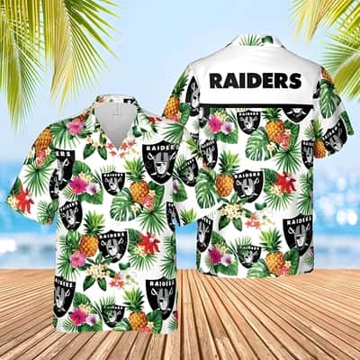 NFL Las Vegas Raiders Hawaiian Shirt Pineapple Pattern All Over Print