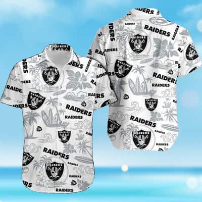 White Aloha NFL Las Vegas Raiders Hawaiian Shirt Best Beach Gift