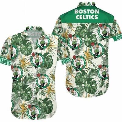 Boston Celtics Hawaiian Shirt Palm Leaves Pattern All Over Print Boston Celtics Hawaiian Shirt Palm Leaves Pattern All Over Print