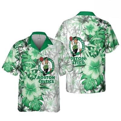 NBA Boston Celtics Hawaiian Shirt Hibiscus Flower Pattern Beach Gift For Friend NBA Boston Celtics Hawaiian Shirt Hibiscus Flower Pattern Beach Gift For Friend