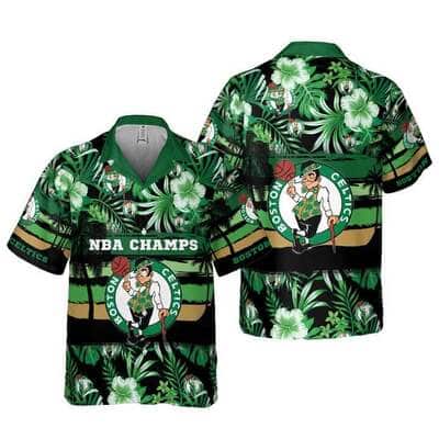 NBA Boston Celtics Hawaiian Shirt Summer Flower Pattern Beach Gift NBA Boston Celtics Hawaiian Shirt Summer Flower Pattern Beach Gift