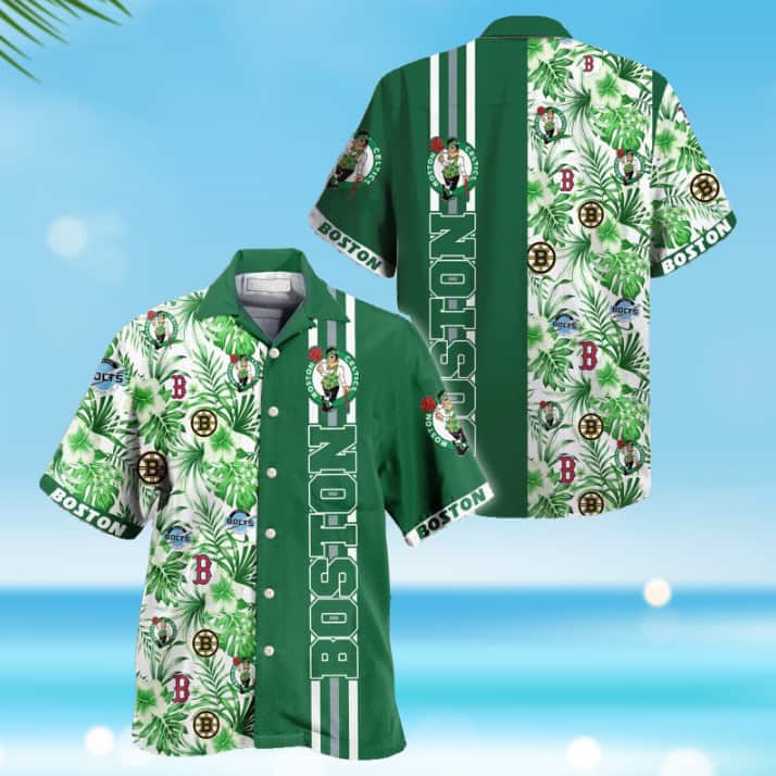 NBA Boston Celtics Hawaiian Shirt Flora Tone Green Trendy Summer Gift