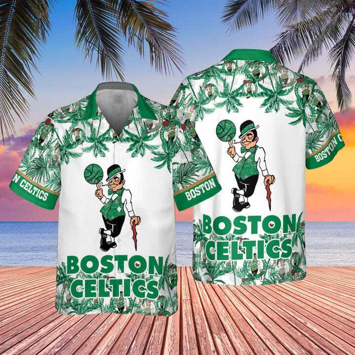 NBA Boston Celtics Hawaiian Shirt Palm Trees Trendy Summer Gift