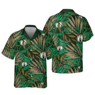 NBA Boston Celtics Hawaiian Shirt Tropical Palm Leaves Beach Lovers Gift NBA Boston Celtics Hawaiian Shirt Tropical Palm Leaves Beach Lovers Gift