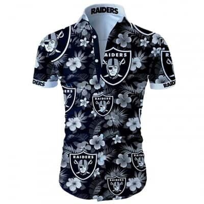 Las Vegas Raiders Hawaiian Shirt Tropical Flower Pattern Summer Beach Gift