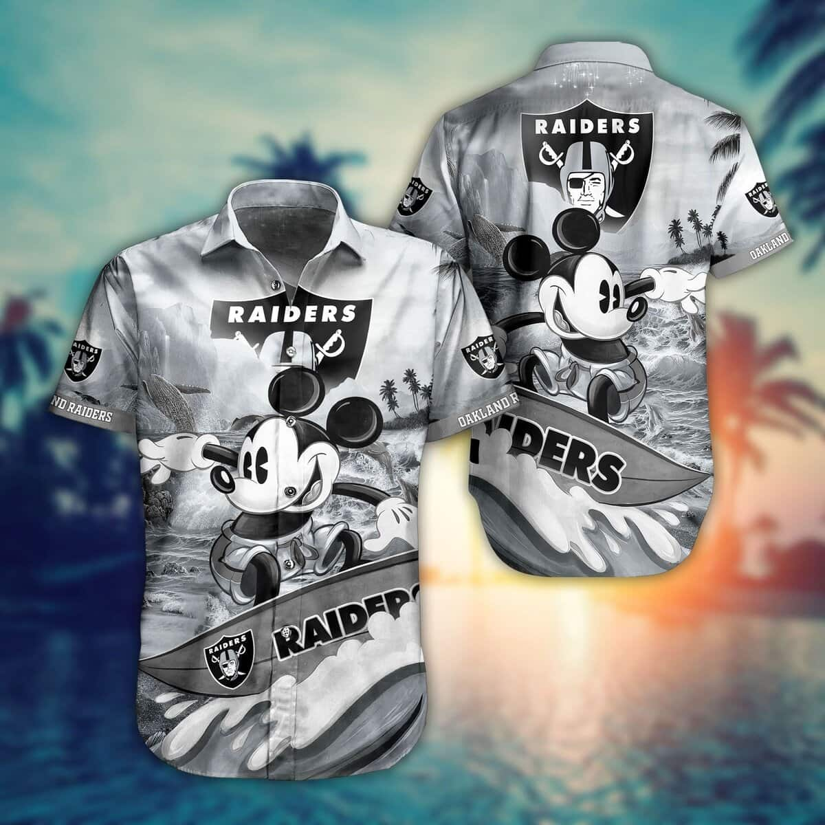 Disney Mickey Mouse Las Vegas Raiders Hawaiian Shirt Football Gift For Players