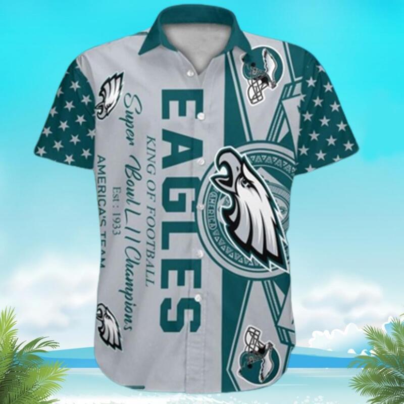 NFL Philadelphia Eagles Hawaiian Shirt King Of Football Beach Gift For Him NFL Philadelphia Eagles Hawaiian Shirt King Of Football Beach Gift For Him