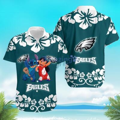 Lilo And Stitch NFL Philadelphia Eagles Hawaiian Shirt Summer Beach Gift
