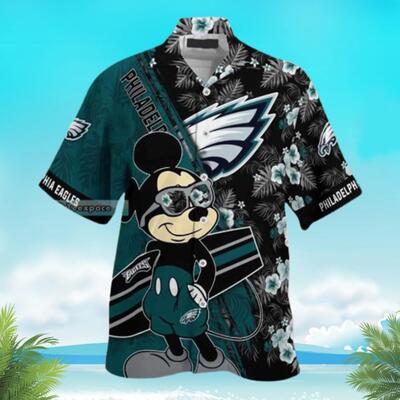 Mickey Mouse Disney NFL Philadelphia Eagles Hawaiian Shirt Summer Beach Gift