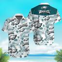 NFL Philadelphia Eagles Hawaiian Shirt Hibiscus Flower Pattern Summer Beach Gift NFL Philadelphia Eagles Hawaiian Shirt Hibiscus Flower Pattern Summer Beach Gift
