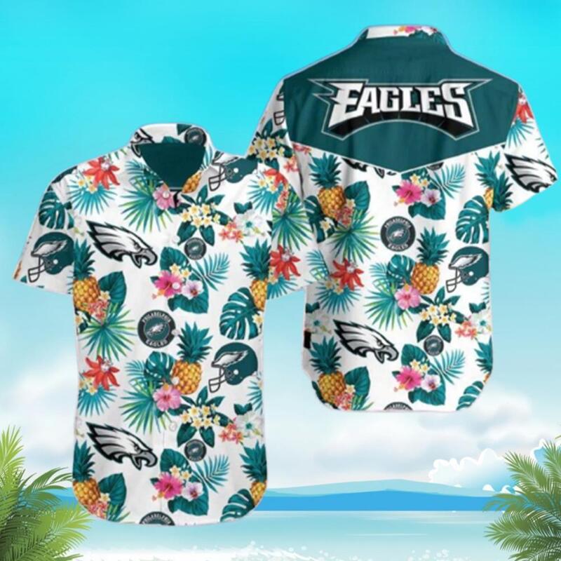 Pineapple Pattern NFL Philadelphia Eagles Hawaiian Shirt Summer Beach Gift Pineapple Pattern NFL Philadelphia Eagles Hawaiian Shirt Summer Beach Gift