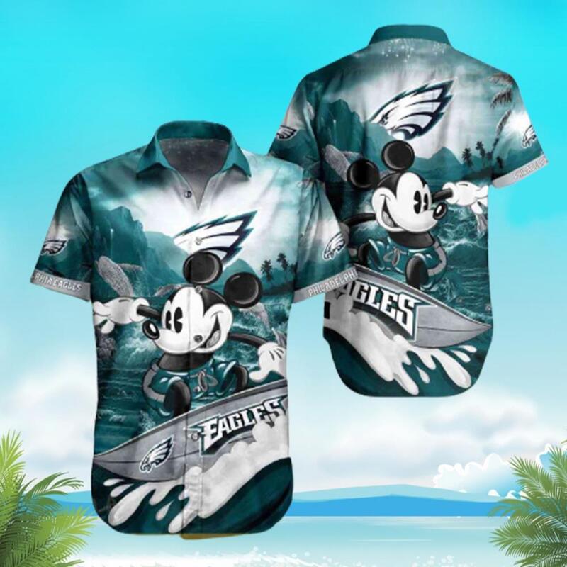 Funny Mickey Surfing NFL Philadelphia Eagles Hawaiian Shirt Best Beach Gift Funny Mickey Surfing NFL Philadelphia Eagles Hawaiian Shirt Best Beach Gift