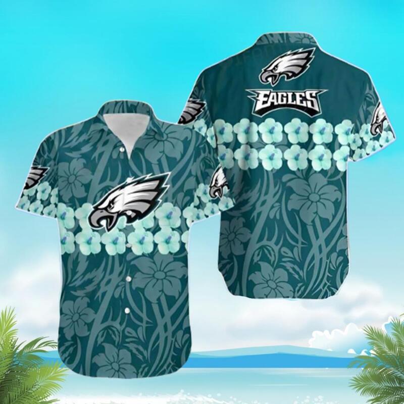Philadelphia Eagles Hawaiian Shirt Hibiscus Flower Summer Gift For Friend Philadelphia Eagles Hawaiian Shirt Hibiscus Flower Summer Gift For Friend