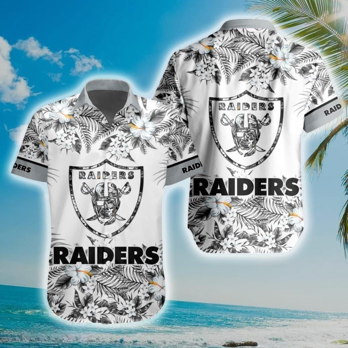 Las Vegas Raiders NFL Hawaiian Shirt Tropical Flower Pattern