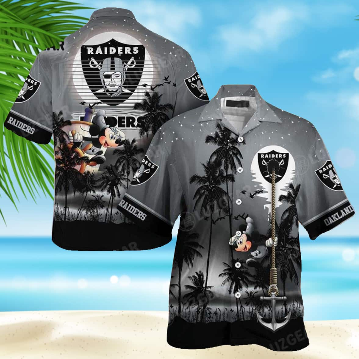 Cool Disney Mickey Mouse Las Vegas Raiders Hawaiian Shirt Summer Beach Gift