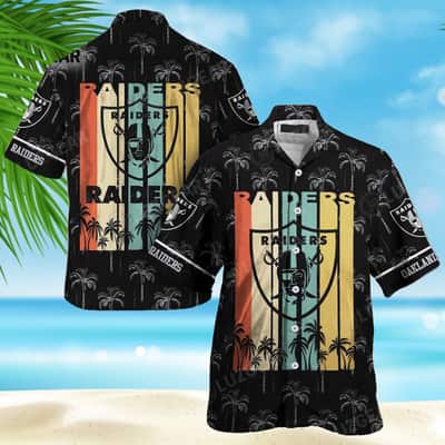 Retro NFL Las Vegas Raiders Hawaiian Shirt Summer Beach Gift