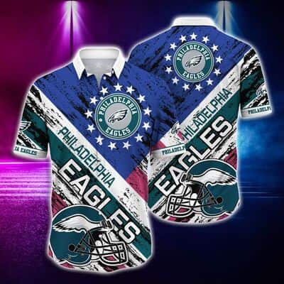 NFL Philadelphia Eagles Hawaiian Shirt Football Helmet Gift For Football Fans