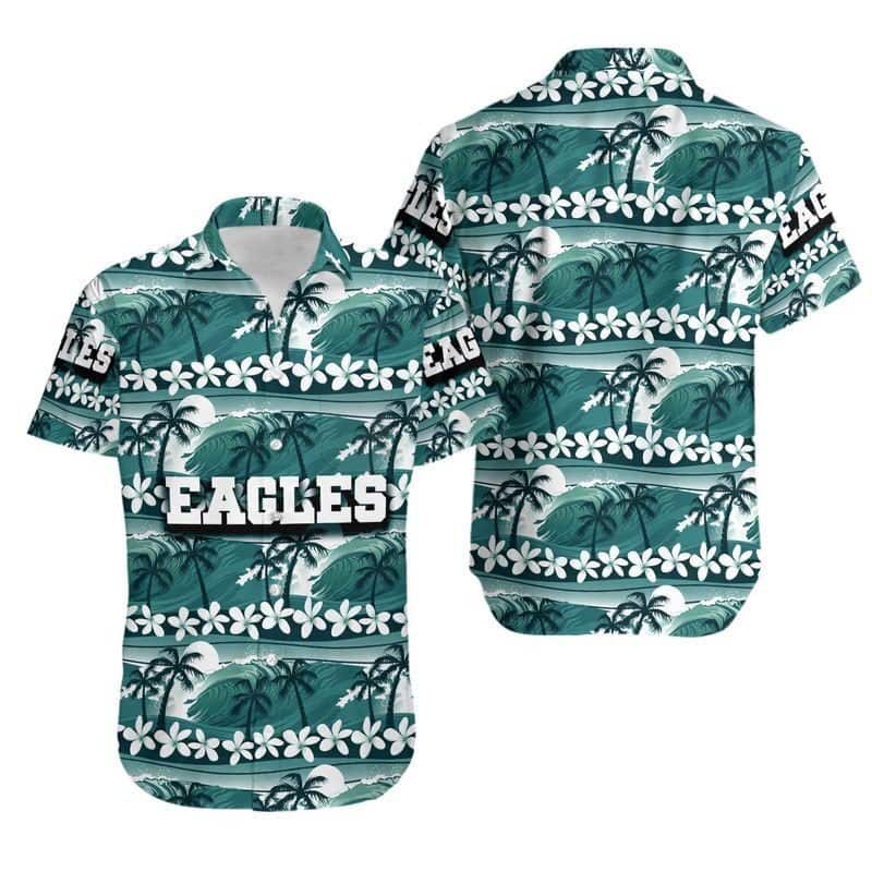 NFL Philadelphia Eagles Hawaiian Shirt Coconut Trees Beach Gift For Friend NFL Philadelphia Eagles Hawaiian Shirt Coconut Trees Beach Gift For Friend