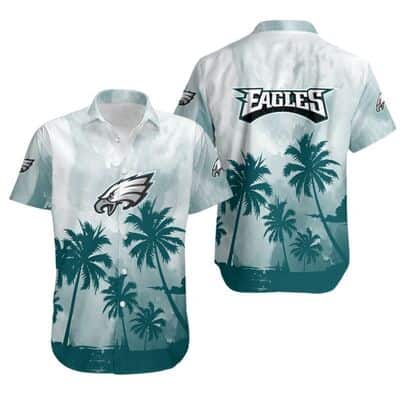Vintage NFL Philadelphia Eagles Hawaiian Shirt Coconut Trees Summer Beach Gift