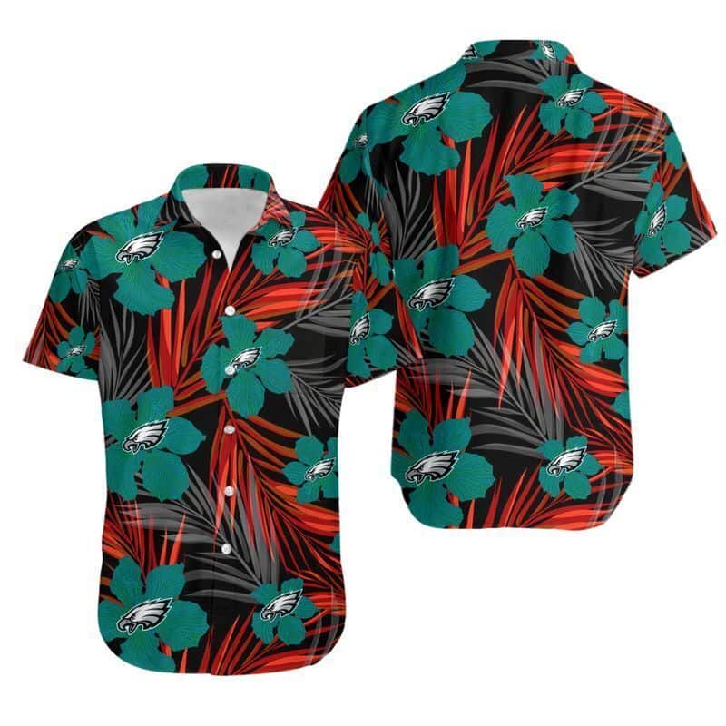 NFL Philadelphia Eagles Hawaiian Shirt Tropical Flower Beach Gift For Friend NFL Philadelphia Eagles Hawaiian Shirt Tropical Flower Beach Gift For Friend