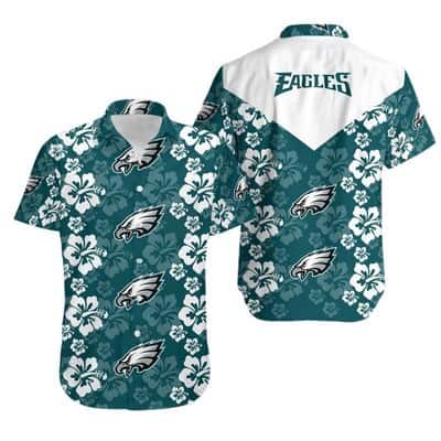NFL Philadelphia Eagles Hawaiian Shirt Hibiscus Pattern Summer Beach Gift