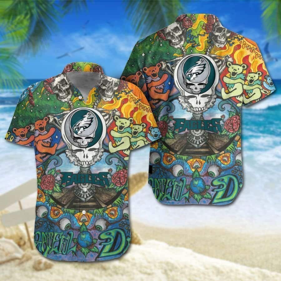 Grateful Dead NFL Philadelphia Eagles Hawaiian Shirt Grateful Dead NFL Philadelphia Eagles Hawaiian Shirt