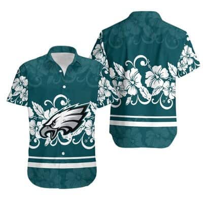 NFL Philadelphia Eagles Hawaiian Shirt Hibiscus Flowers Pattern