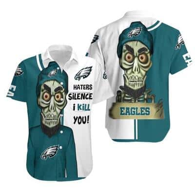 NFL Philadelphia Eagles Hawaiian Shirt Haters Silence I Kill You NFL Philadelphia Eagles Hawaiian Shirt Haters Silence I Kill You