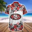 NFL San Francisco 49ers Hawaiian Shirt Hibiscus Flower Pattern Beach Gift NFL San Francisco 49ers Hawaiian Shirt Hibiscus Flower Pattern Beach Gift
