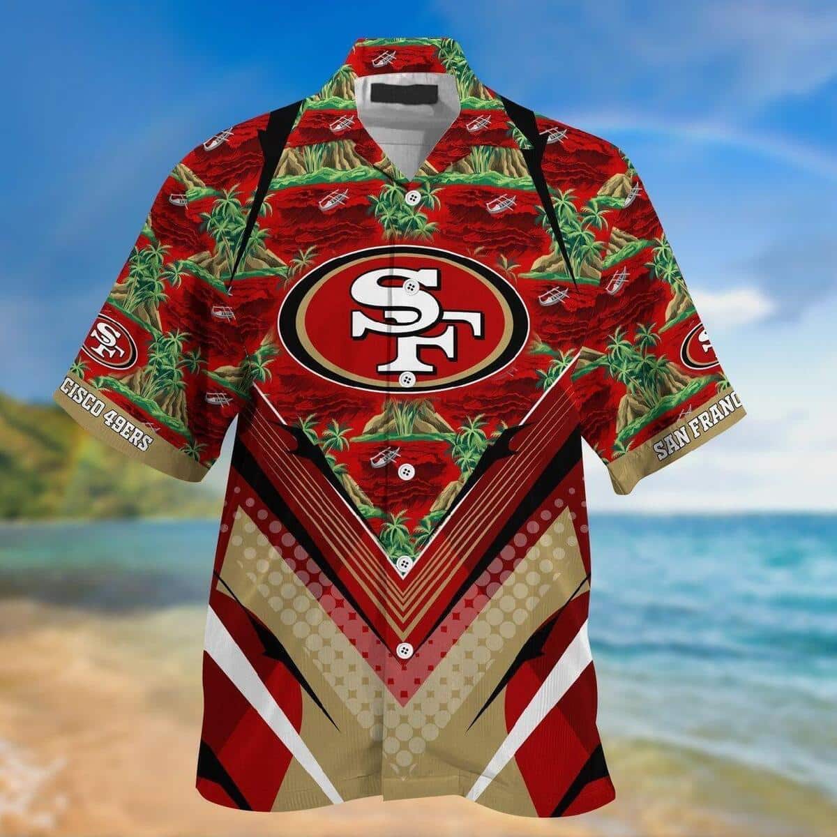NFL San Francisco 49ers Hawaiian Shirt Beach Gift For Dad NFL San Francisco 49ers Hawaiian Shirt Beach Gift For Dad