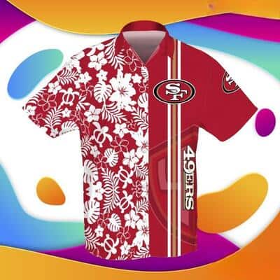 NFL San Francisco 49ers Hawaiian Shirt Turtle And Flower Pattern Summer Vacation Gift