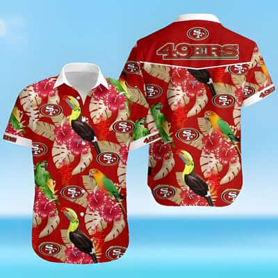 NFL San Francisco 49ers Hawaiian Shirt Parrot Pattern Practical Beach Gift