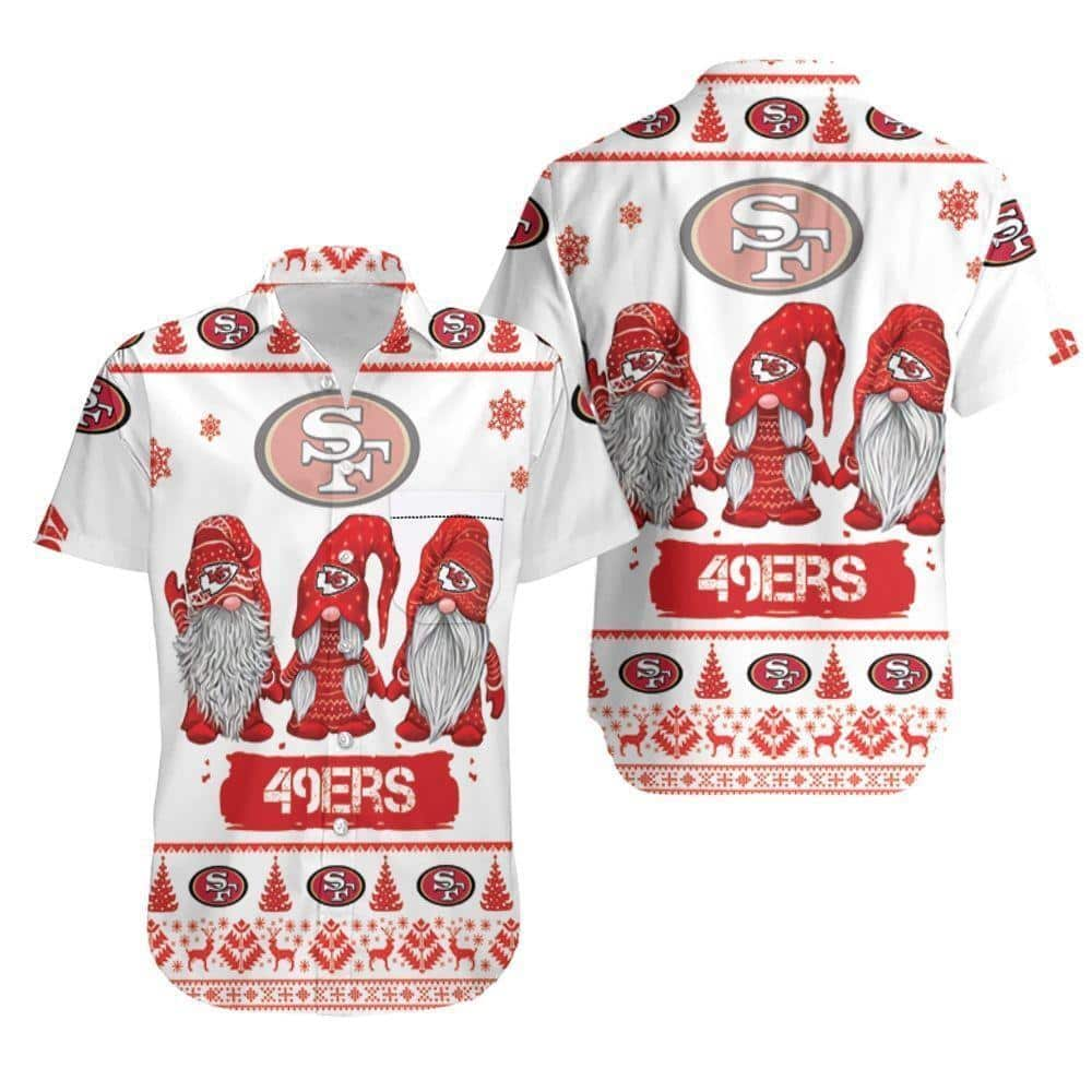 Christmas Gnomes NFL San Francisco 49ers Hawaiian Shirt Gift For Football Fans