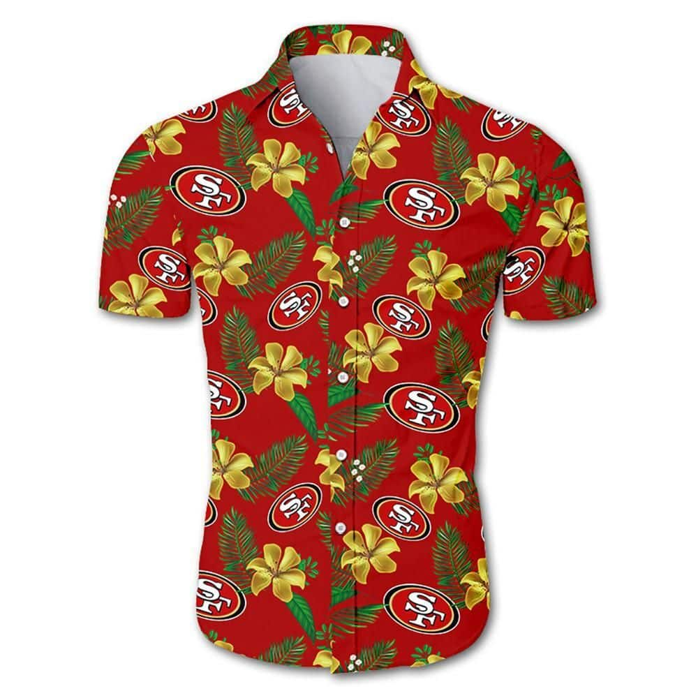 NFL San Francisco 49ers Hawaiian Shirt Tropical Flower Pattern Best Beach Gift