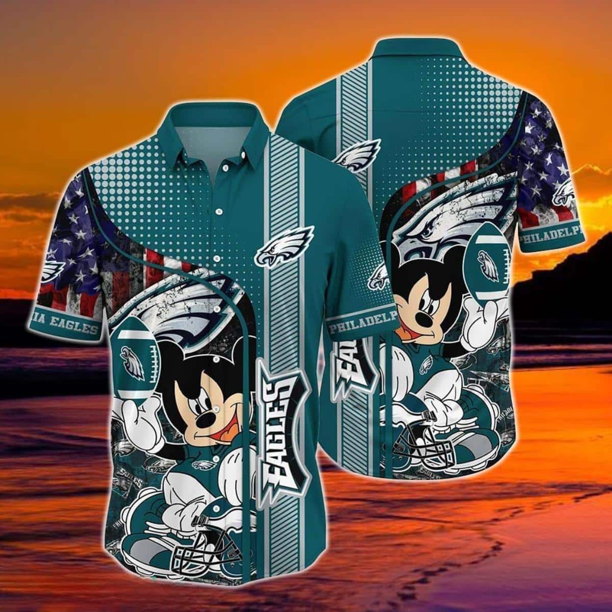 Mickey Mouse Philadelphia Eagles NFL Hawaiian Shirt Beach Gift For Friend Mickey Mouse Philadelphia Eagles NFL Hawaiian Shirt Beach Gift For Friend