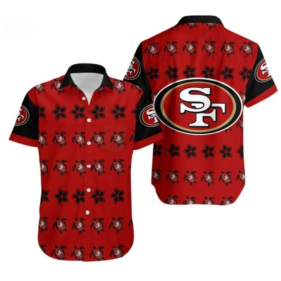 San Francisco 49ers NFL Hawaiian Shirt Turtle And Flower Pattern Beach Gift