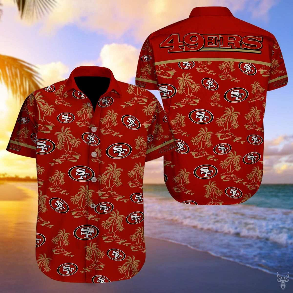 San Francisco 49ers Hawaiian Shirt Island Pattern All Over Print